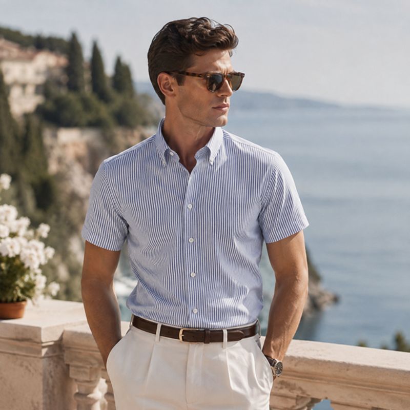 Camisa Masculina Manga Curta Valenteo Leonzio Gola Polo
