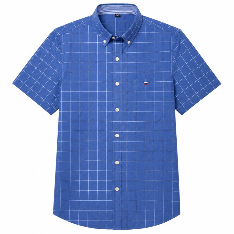Camisa Masculina Quadriculada Manga Curta Valenteo Treviano
