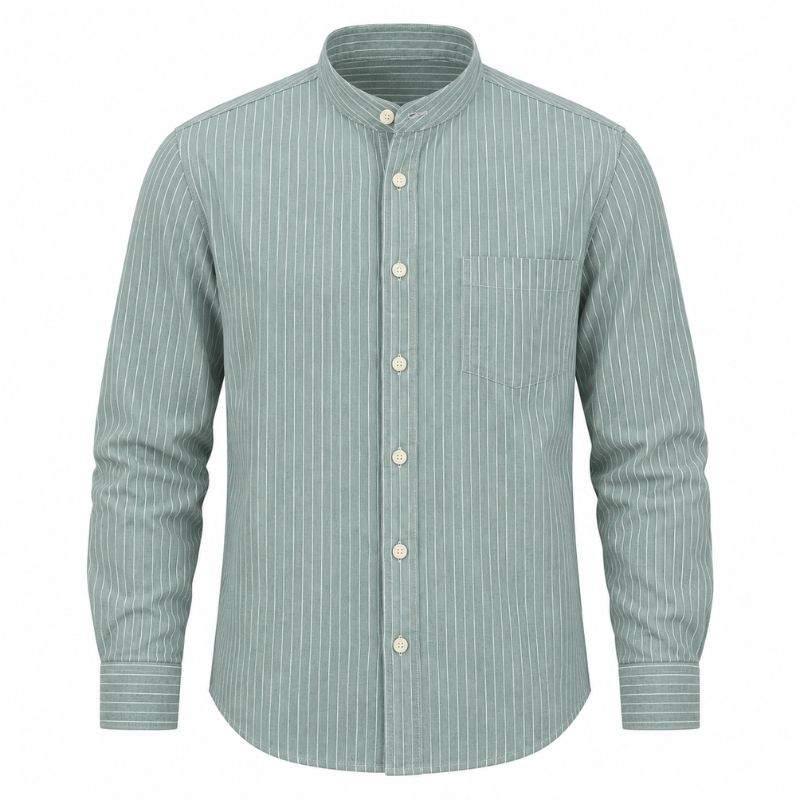 Camisa Masculina Social Listrada em Algodão Valenteo Albrizzi