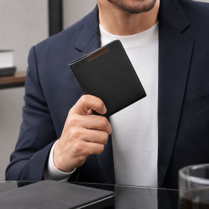 Carteira Preta Masculina Porta Cartões Bellori