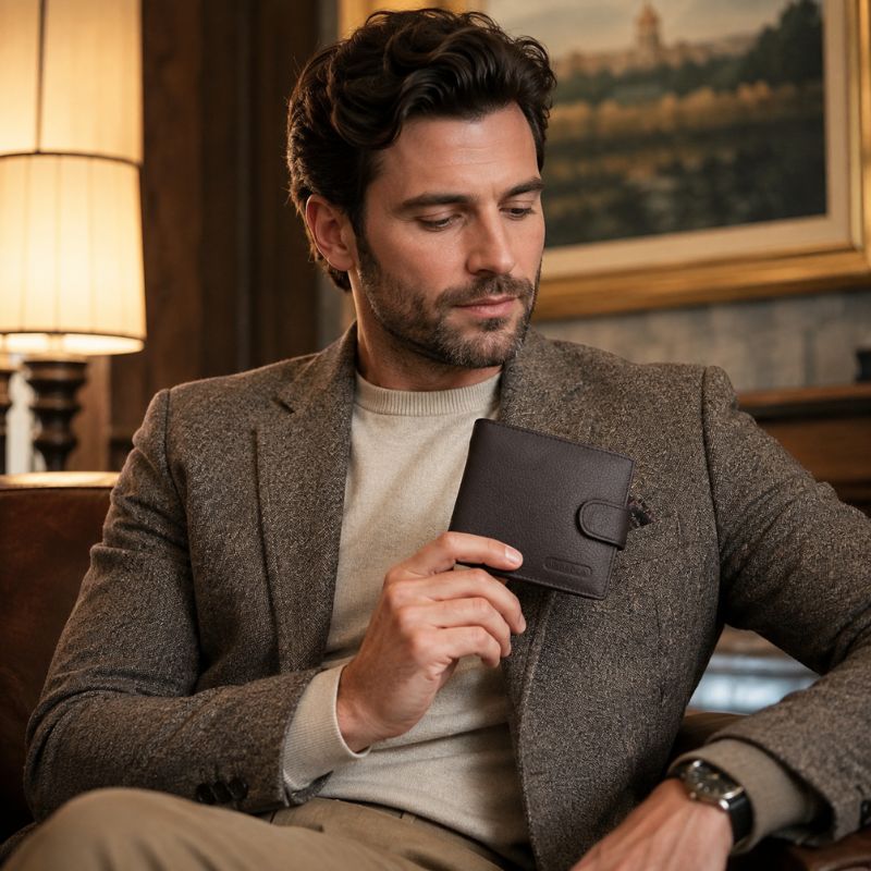 Carteira Para Homem Masculina em Couro Legitimo Valenteo Ravelli