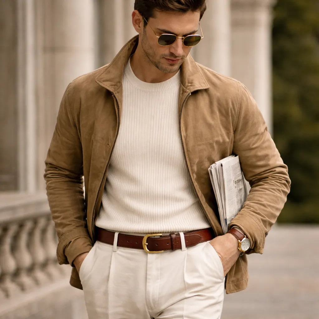 Cinto Masculino Valenteo Modeno Marrom Avermelhado