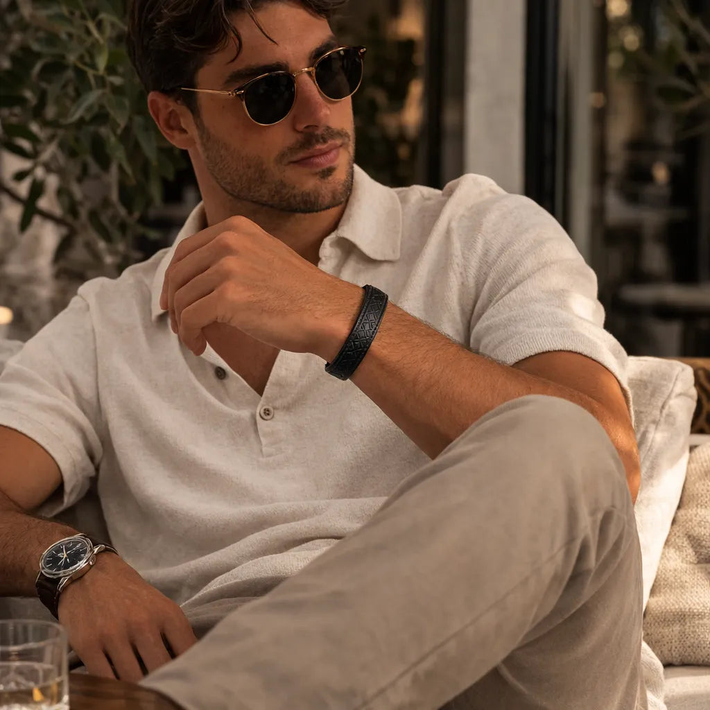 Pulseira Masculina em couro