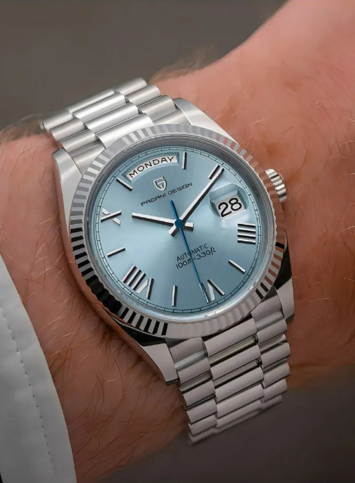 Relógio masculino Valenteo President Date Azul Turquesa