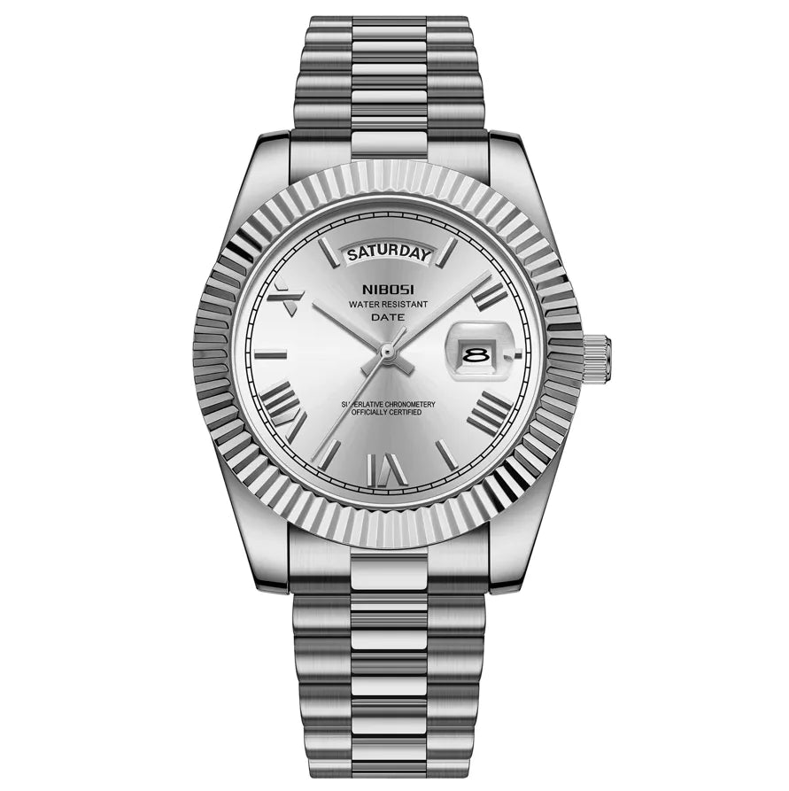 Relógio masculino Quartzo Prata President Date