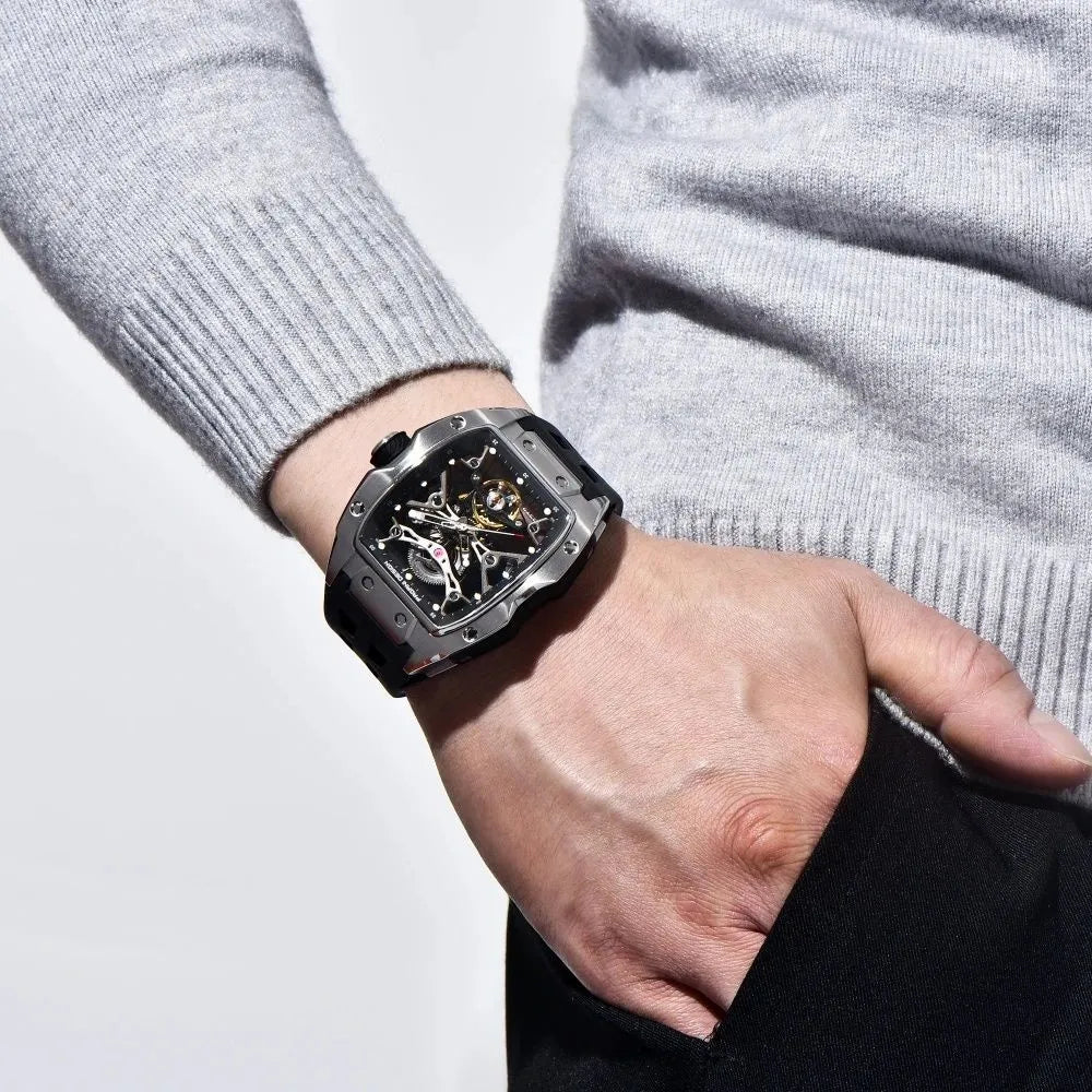 Relógio Automático Prata Spectra Tourbillon
