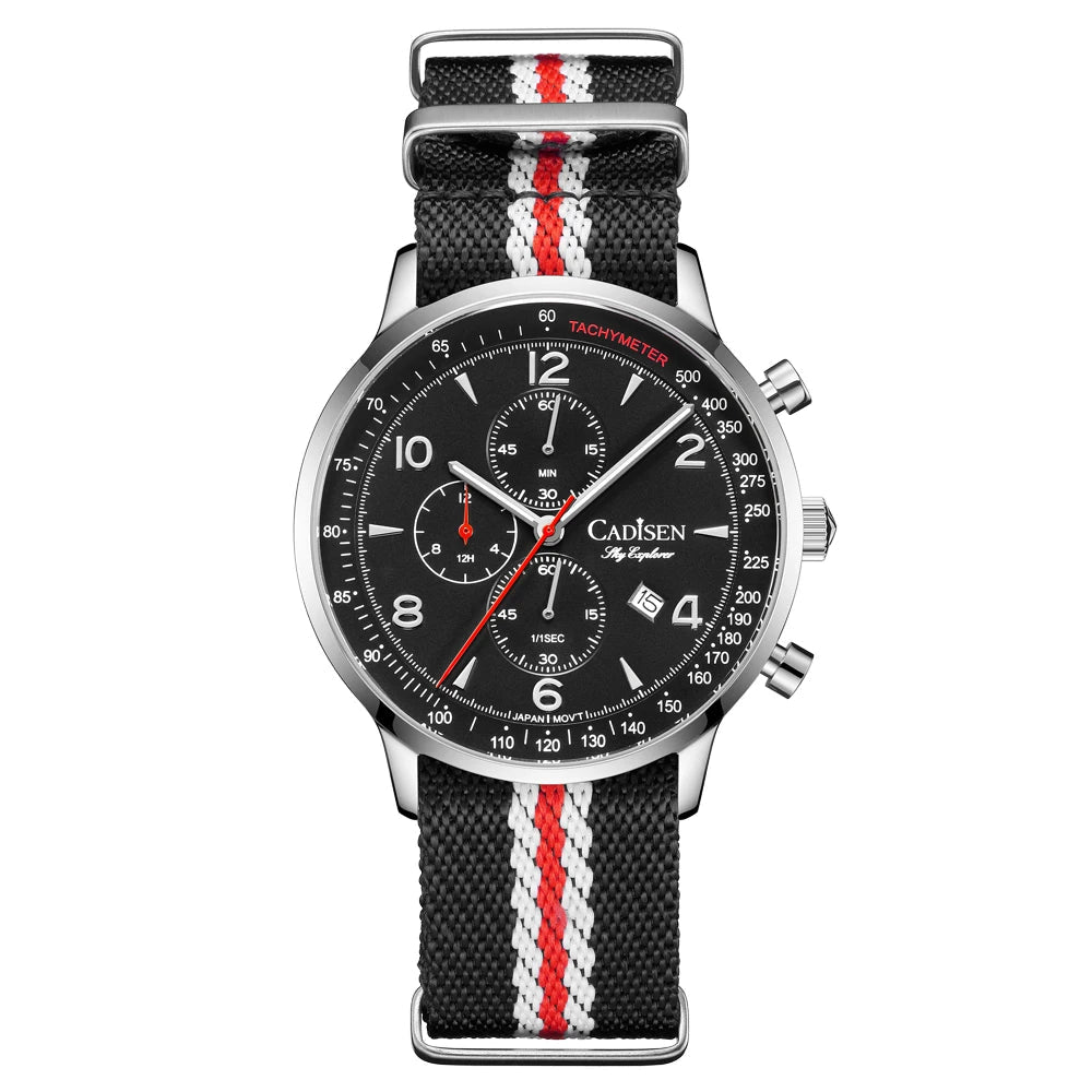 Relógio Cronógrafo Preto Seagull