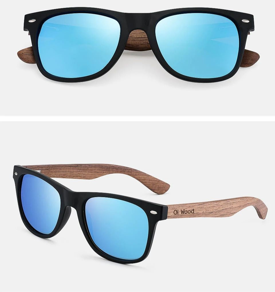 Óculos de Sol Masculino Valenteo Wood Azul