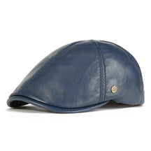 Boina em couro azul