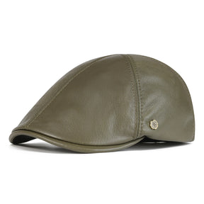 boina masculina em couro verde