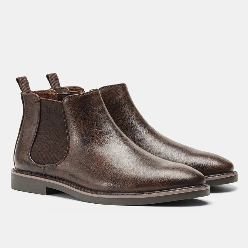 Bota de Couro Slip On Masculina Valenteo King Ranch Café