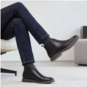 Bota de Couro Slip On Masculina Valenteo King Preto