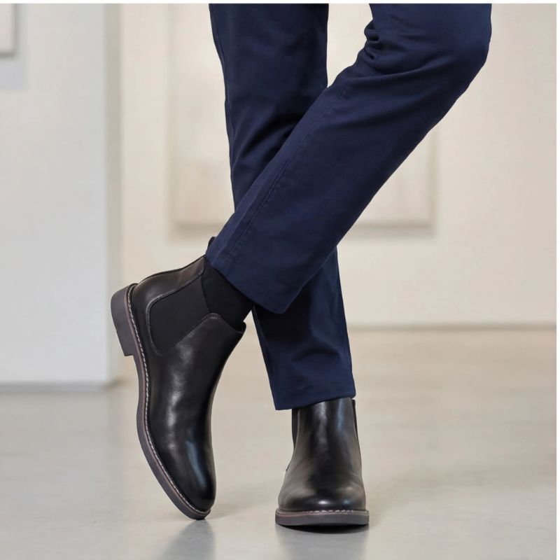 Bota de Couro Slip On Masculina Preto