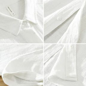 Camisa Masculina Linho Manga Curta Valenteo Alzano Tecido