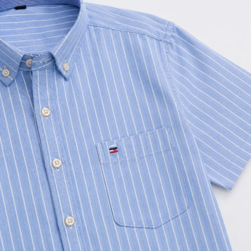 Camisa Masculina Listrada Manga Curta Valenteo Valiano Bolso