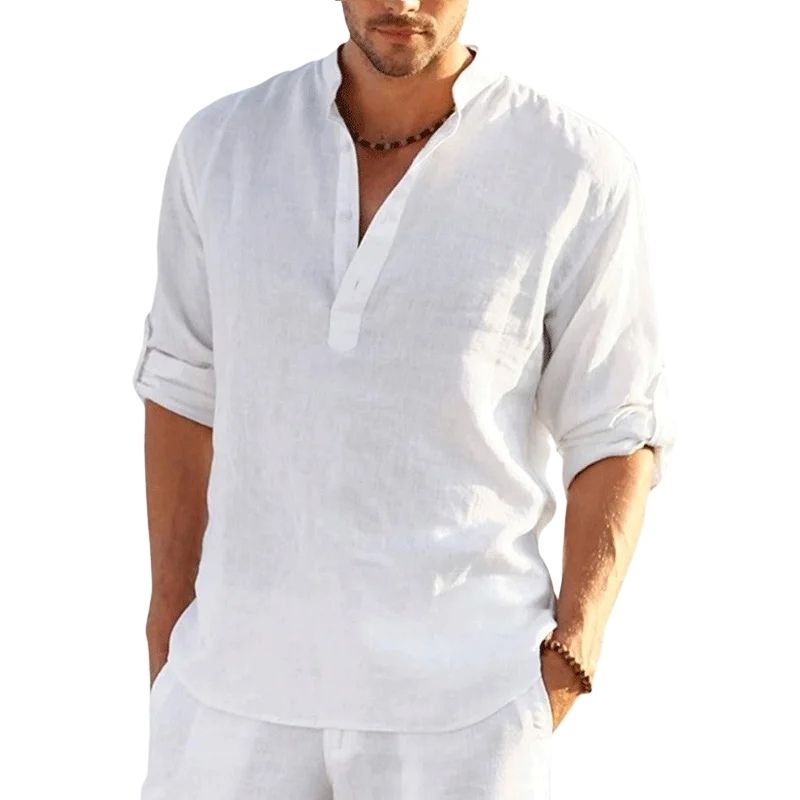 Camisa Masculina Longa Valenteo Castelaro Social Algodão