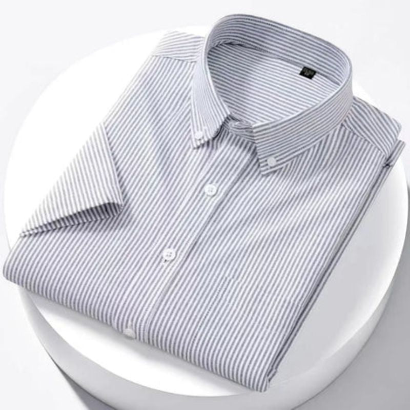 Camisa Masculina Manga Curta Valenteo Leonzio Cinza