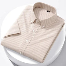 Camisa Masculina Manga Curta Valenteo Leonzio Bege