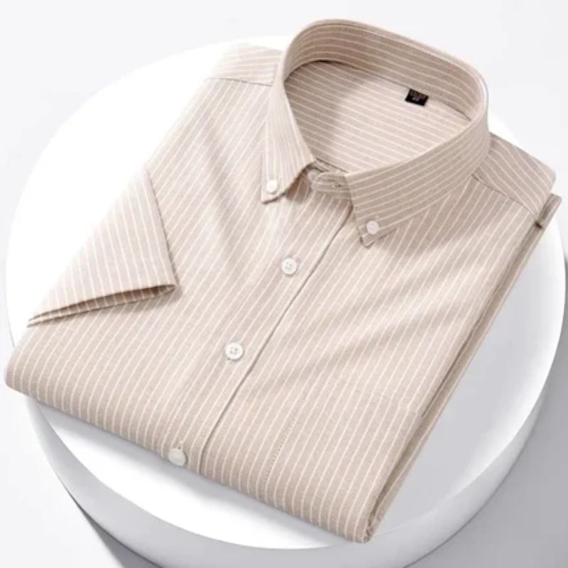 Camisa Masculina Manga Curta Valenteo Leonzio Bege