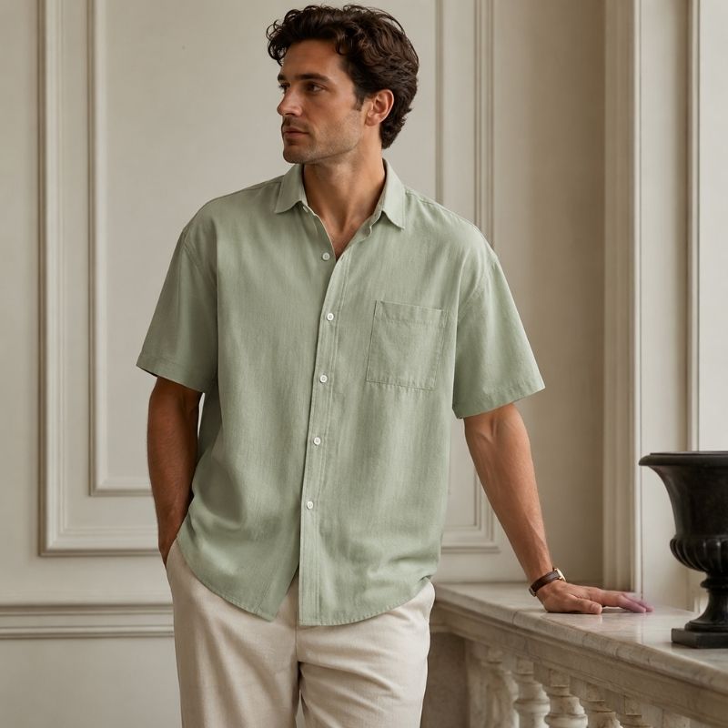 Camisa Masculina Manga Curta Valenteo Rivabella Modelo