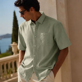 Camisa Masculina Manga Curta Valenteo Rivabella Linho