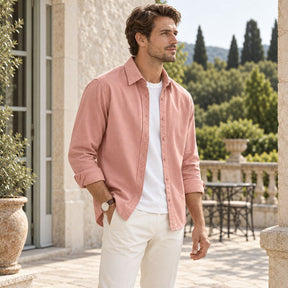 Camisa Masculina Manga Longa em Algodão Valenteo Valmonti Casual
