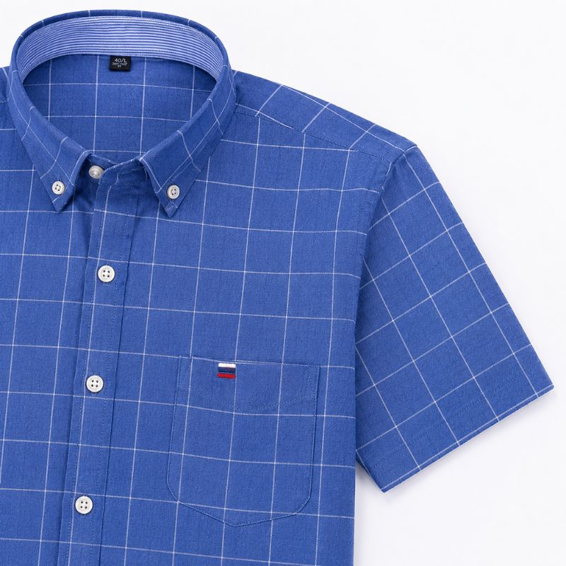 Camisa Masculina Quadriculada Manga Curta Valenteo