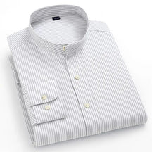Camisa Masculina Social Listrada em Algodão Valenteo Albrizzi Branco