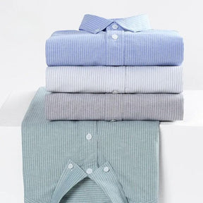 Camisa Masculina Social Listrada em Algodão