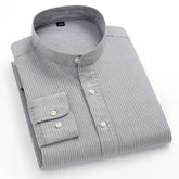 Camisa Masculina Social Listrada em Algodão Valenteo Albrizzi Cinza