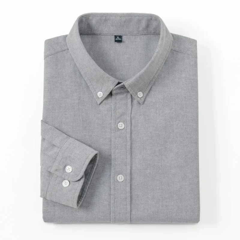 Camisa Masculina Social Oxford Valenteo Castellani Cinza
