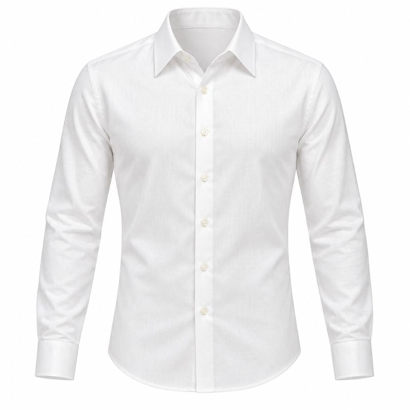 Camisa Masculina Social em Linho e Algodão Valenteo Bellano Branco