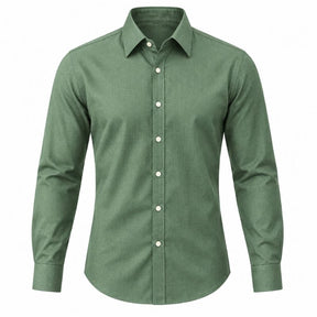 Camisa Masculina Social em Linho e Algodão Valenteo Bellano Verde