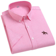 Camisa Masculina de Algodão Manga Curta Valenteo Recanati Rosa