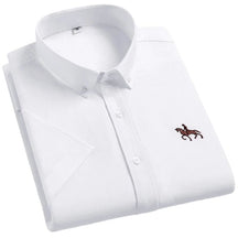 Camisa Masculina de Algodão Manga Curta Valenteo Recanati Branco