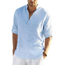 Camisa Masculina em Algodão e Linho Valenteo Biancardi Estilo Casual