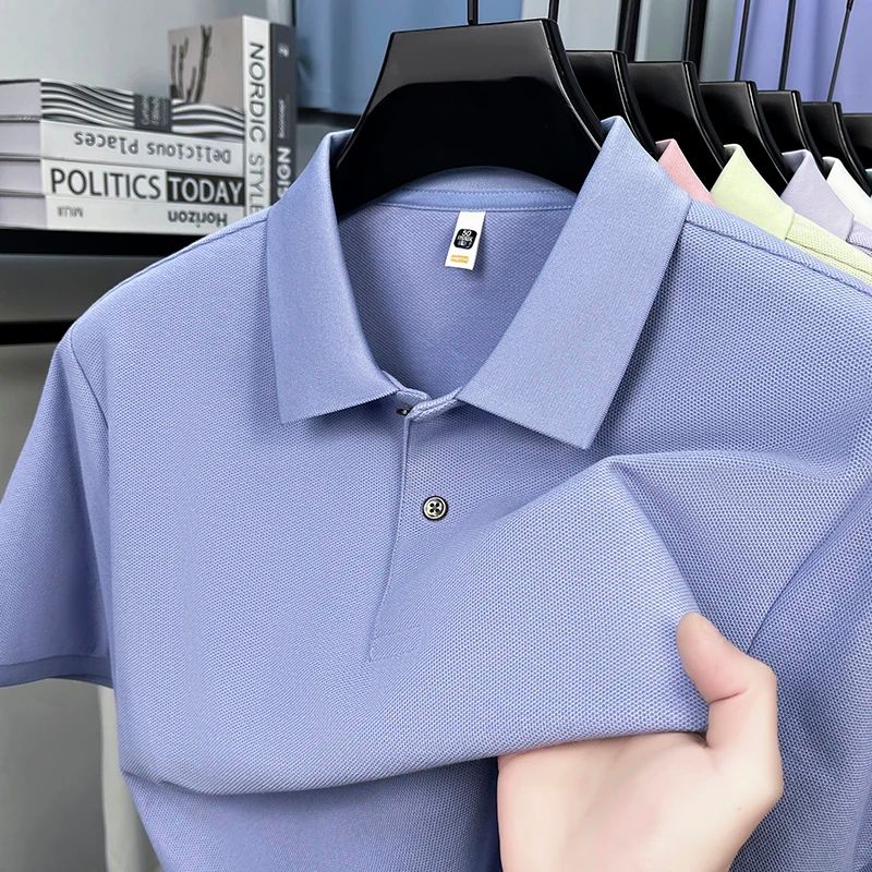 Camiseta Gola Polo Algodão Valenteo Alverio Azul Oxford