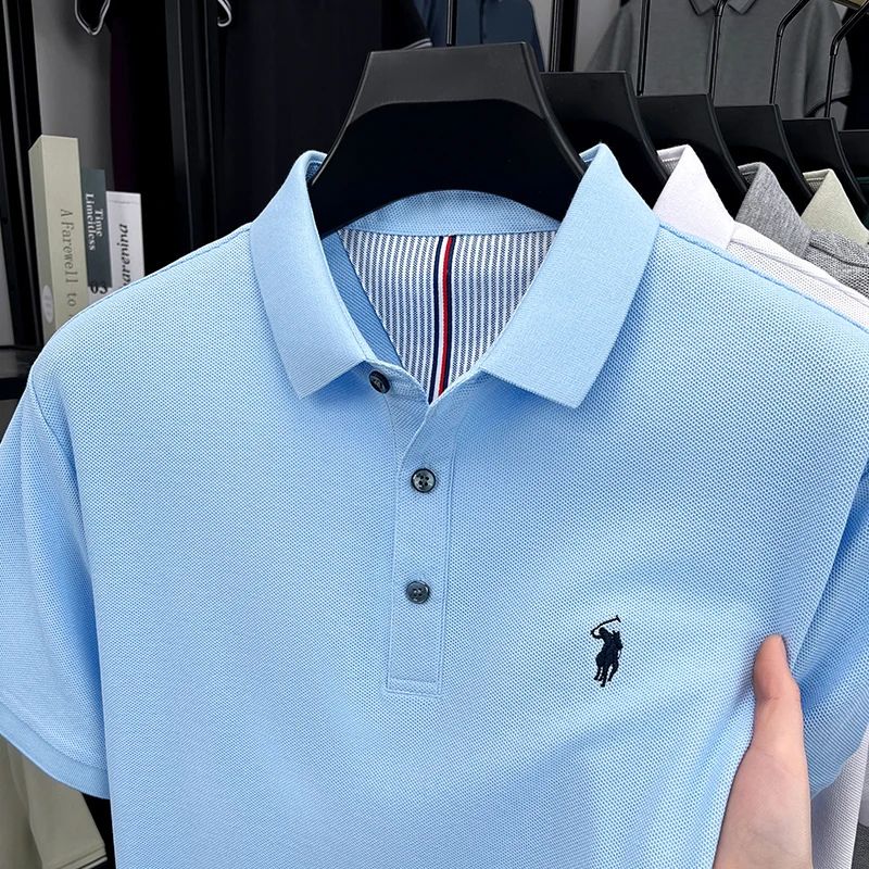 Camiseta Gola Polo Valenteo Raviero Azul Claro
