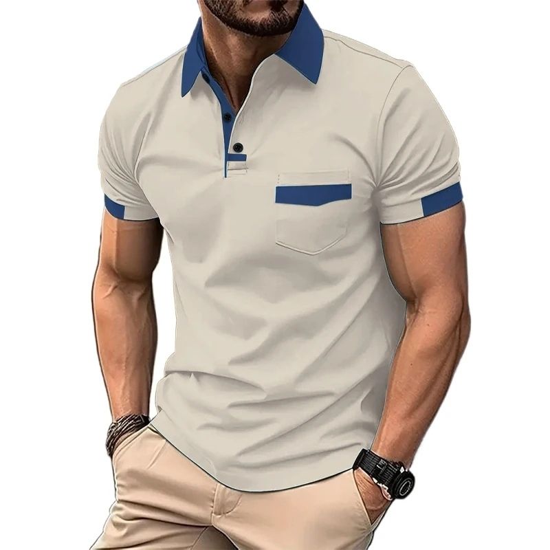 Camiseta Gola Polo Valenteo Valdora Cinza Azul