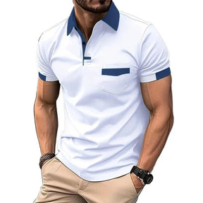 Camiseta Gola Polo Valenteo Valdora Branco Azul