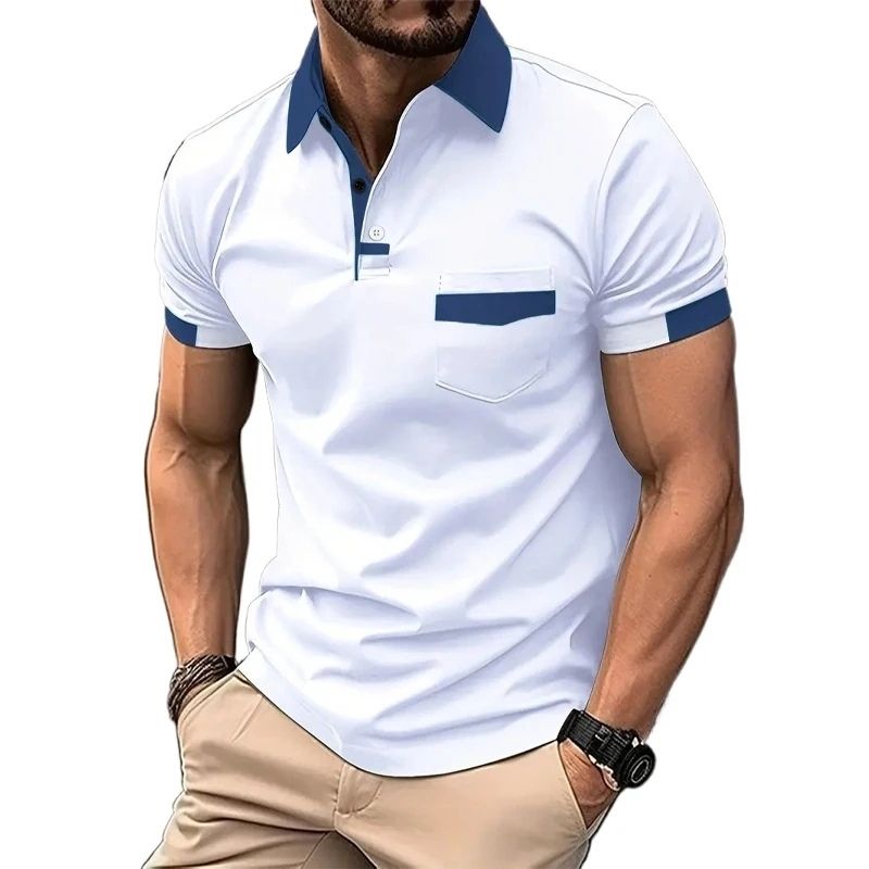 Camiseta Gola Polo Valenteo Valdora Branco Azul