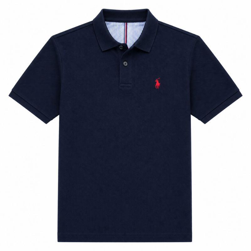 Camiseta Azul Escuro Gola Polo Valenteo Raviero