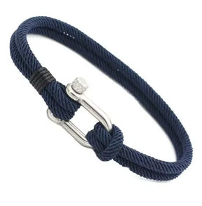 Pulseira Masculina em Aço com Corda Trançada Nauter
