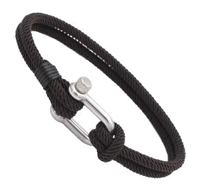 Pulseira Masculina em Aço com Corda Trançada Nauter