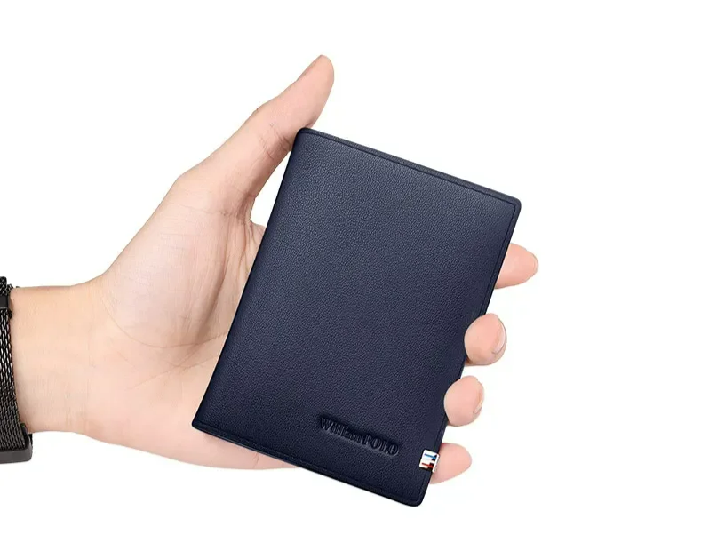 Carteira masculina Porta-cartões Valenteo em Couro Azul