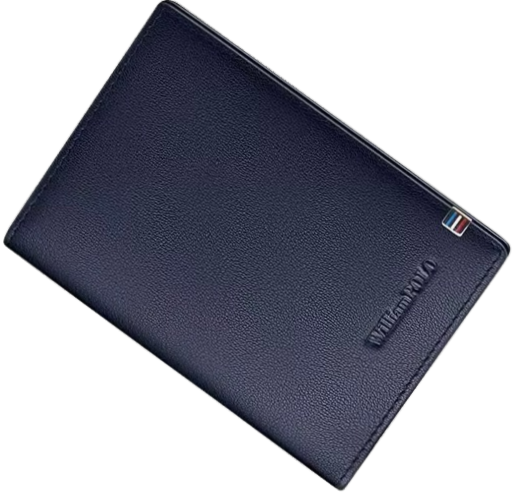 Carteira masculina Porta-cartões Valenteo em Couro Azul