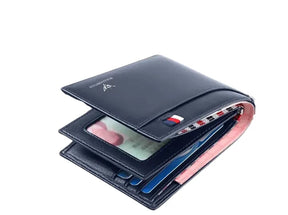 Carteira Masculina Valenteo Slim em Couro Azul