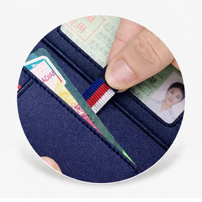 Carteira Masculina Valenteo de Luxo em Couro Azul - Fibra de Carbono