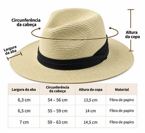 Chapéu Panamá Masculino Valenteo Bege