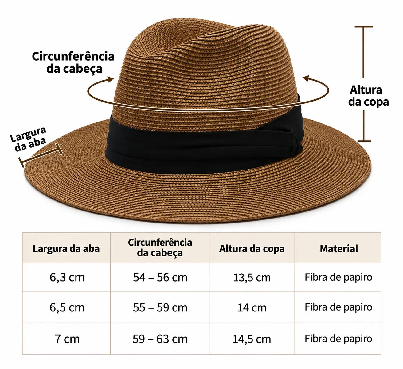 Chapéu Panamá Masculino Valenteo Café